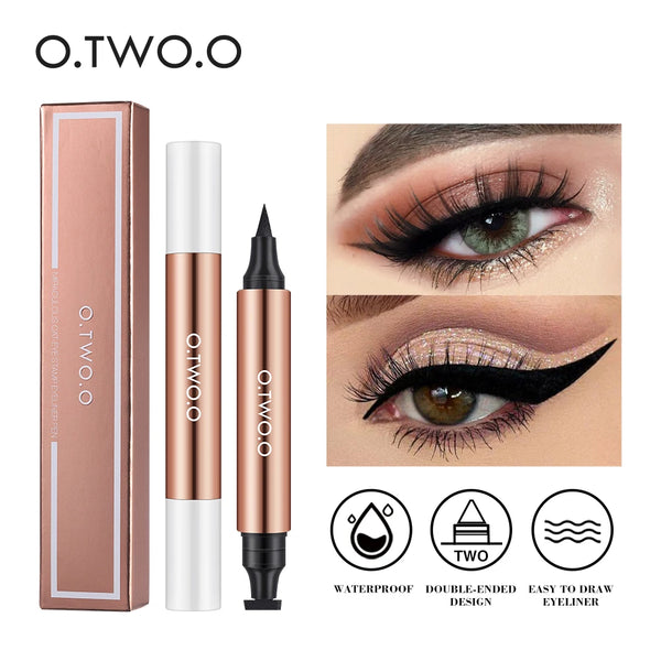 Wing It Like a Pro! ✒️ O.TWO.O Double-Ended Eyeliner Stamp for Flawless Flicks Fast