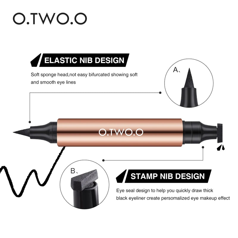 Wing It Like a Pro! ✒️ O.TWO.O Double-Ended Eyeliner Stamp for Flawless Flicks Fast