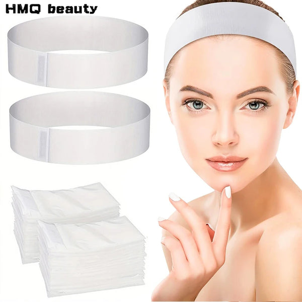 Disposable Spa Facial Headbands – Soft Non-Woven Hair Wraps for Facials, Skincare & Salon Beauty Treatments 💆‍♀️✨