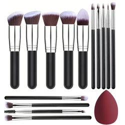 Glam in Every Stroke! ✨ 14-Piece Soft & Fluffy Makeup Brush Set – Perfect Gift for Beauty Lovers! 🎁