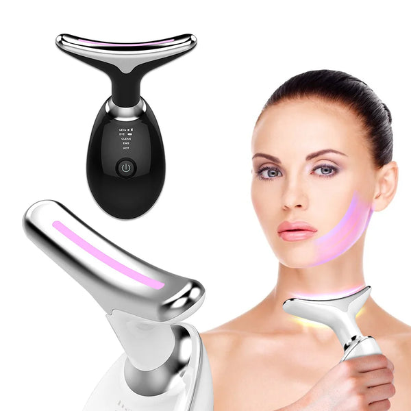 Face Neck Lift Beauty Device EMS Facial Massager LED
