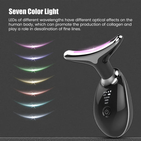 Face Neck Lift Beauty Device EMS Facial Massager LED