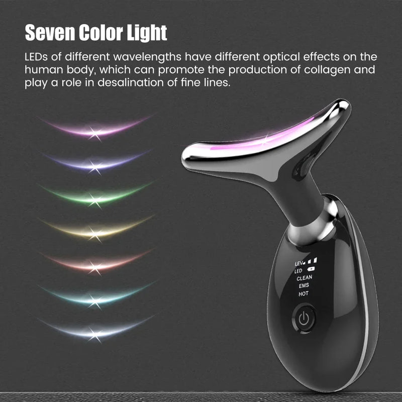 Face Neck Lift Beauty Device EMS Facial Massager LED