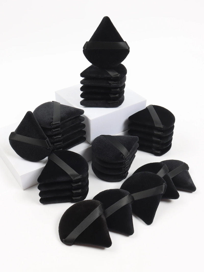Flawless & Fun: The Black Velvet Puff That Blends Like a Dream! 🖤✨