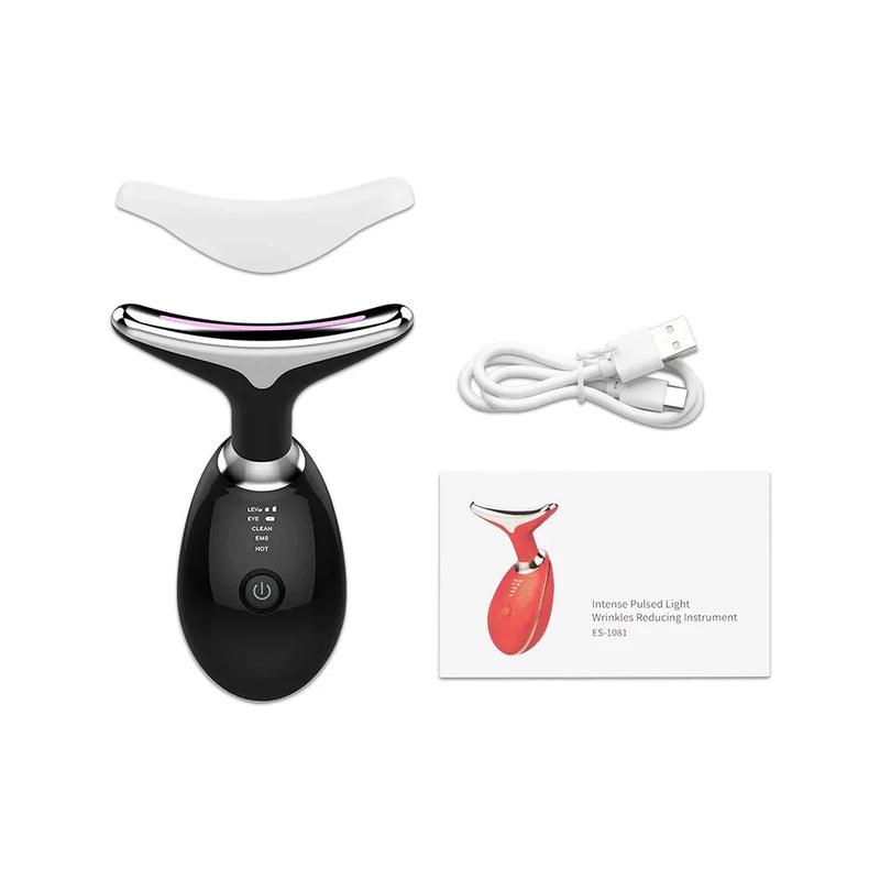 Face Neck Lift Beauty Device EMS Facial Massager LED