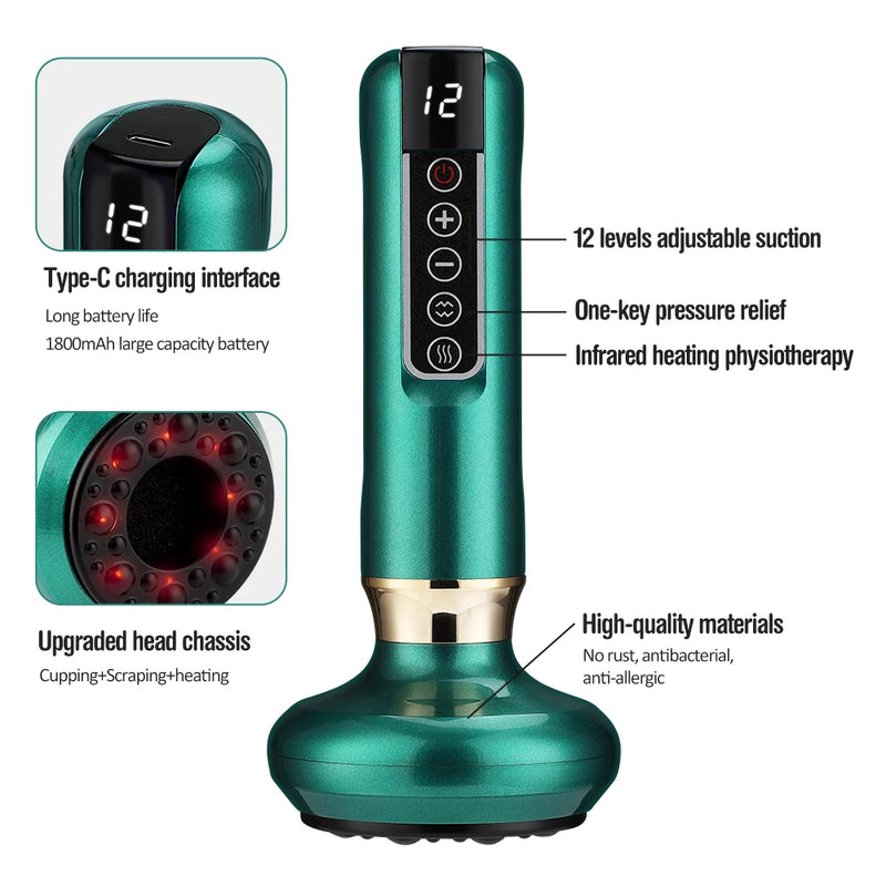 Home Spa Treatment instrument For Muscle Relaxation Tricolor Electric Massager Gua Sha