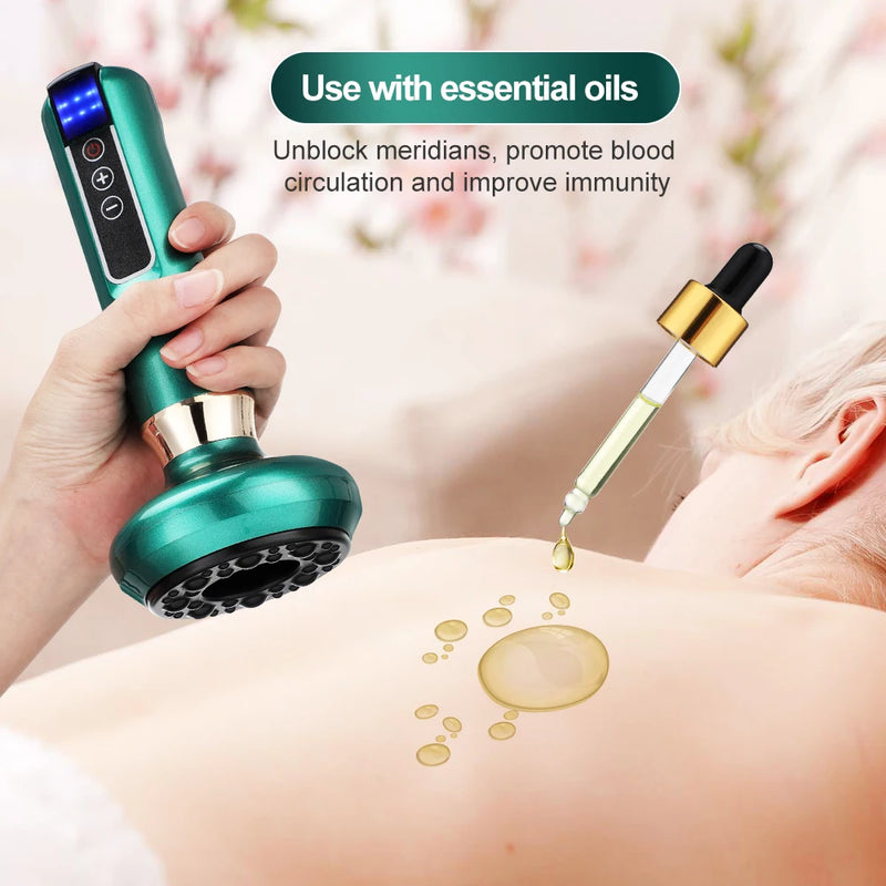 Home Spa Treatment instrument For Muscle Relaxation Tricolor Electric Massager Gua Sha