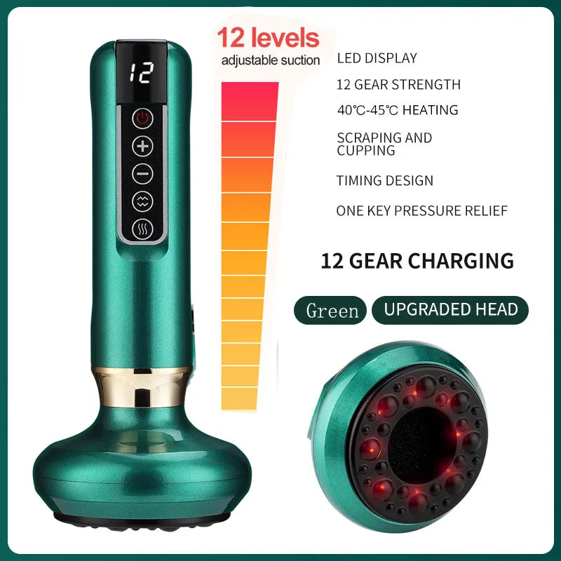 Home Spa Treatment instrument For Muscle Relaxation Tricolor Electric Massager Gua Sha