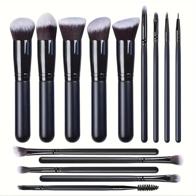 Glam in Every Stroke! ✨ 14-Piece Soft & Fluffy Makeup Brush Set – Perfect Gift for Beauty Lovers! 🎁
