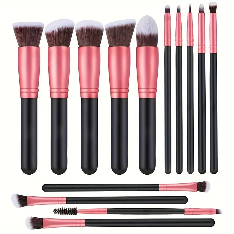 Glam in Every Stroke! ✨ 14-Piece Soft & Fluffy Makeup Brush Set – Perfect Gift for Beauty Lovers! 🎁
