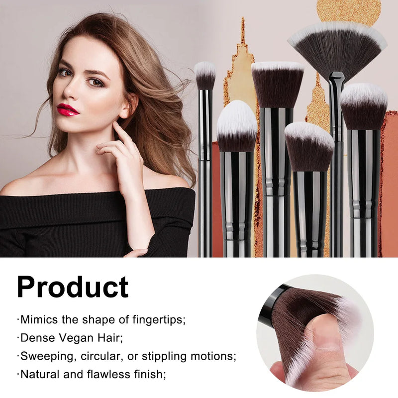 Glam in Every Stroke! ✨ 14-Piece Soft & Fluffy Makeup Brush Set – Perfect Gift for Beauty Lovers! 🎁