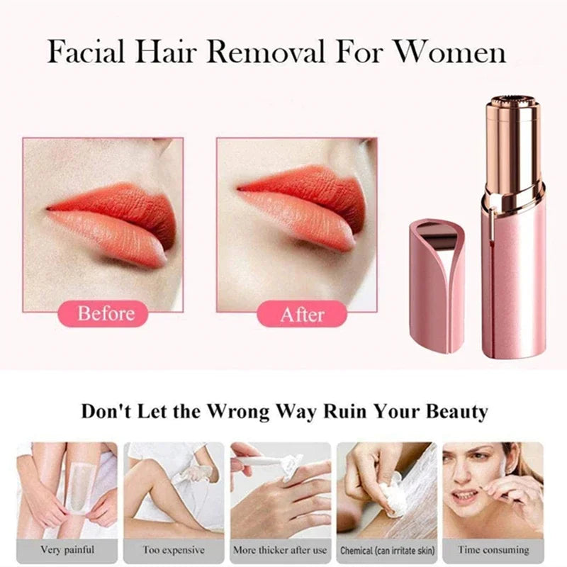 Smooth Moves! 💄 Mini Lipstick Epilator & Shaver for Effortless Hair Removal Anywhere