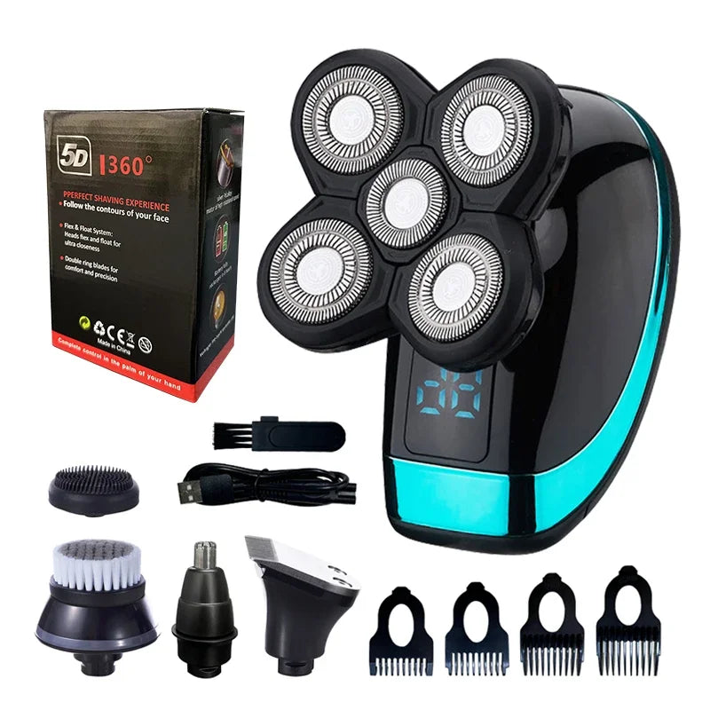 Cosinion 5-in-1 Electric Shaver for Men – Waterproof Beard & Hair Trimmer, Nose & Ear Grooming Kit, Fast-Charging Wet/Dry Razor ⚡🧔‍♂️