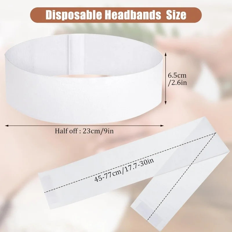 Disposable Spa Facial Headbands – Soft Non-Woven Hair Wraps for Facials, Skincare & Salon Beauty Treatments 💆‍♀️✨