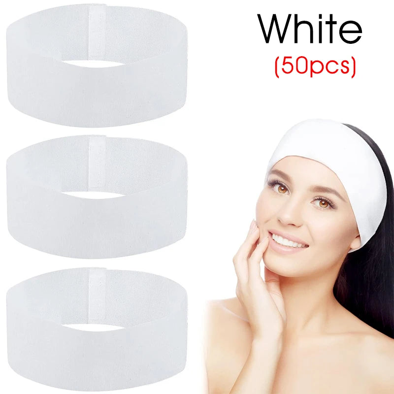 Disposable Spa Facial Headbands – Soft Non-Woven Hair Wraps for Facials, Skincare & Salon Beauty Treatments 💆‍♀️✨