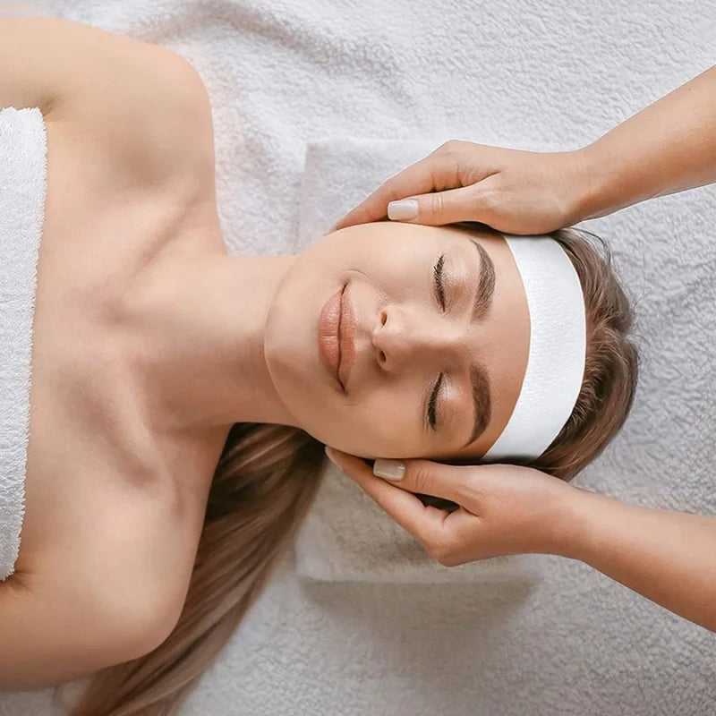 Disposable Spa Facial Headbands – Soft Non-Woven Hair Wraps for Facials, Skincare & Salon Beauty Treatments 💆‍♀️✨