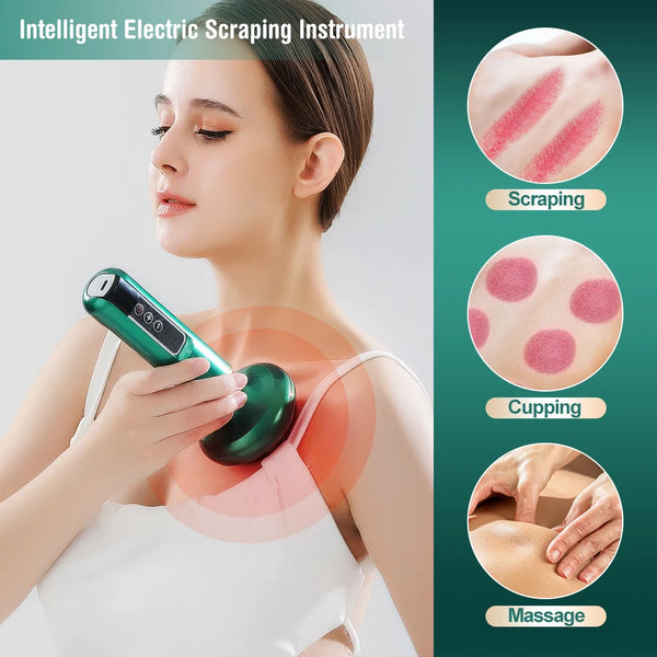 Home Spa Treatment instrument For Muscle Relaxation Tricolor Electric Massager Gua Sha