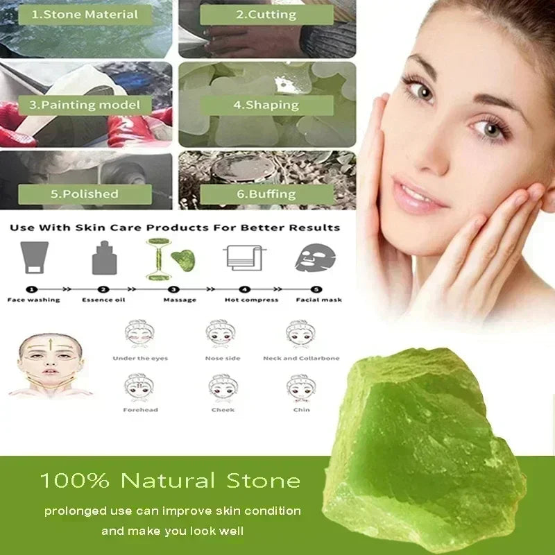 Natural Jade Roller & Gua Sha Set – Face, Eye & Neck Massager for Lifting, Anti-Aging & Relaxing Spa Skincare 💆‍♀️✨