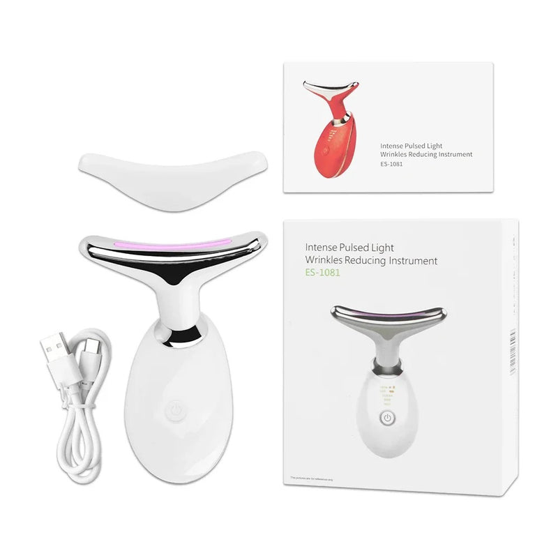 Face Neck Lift Beauty Device EMS Facial Massager LED