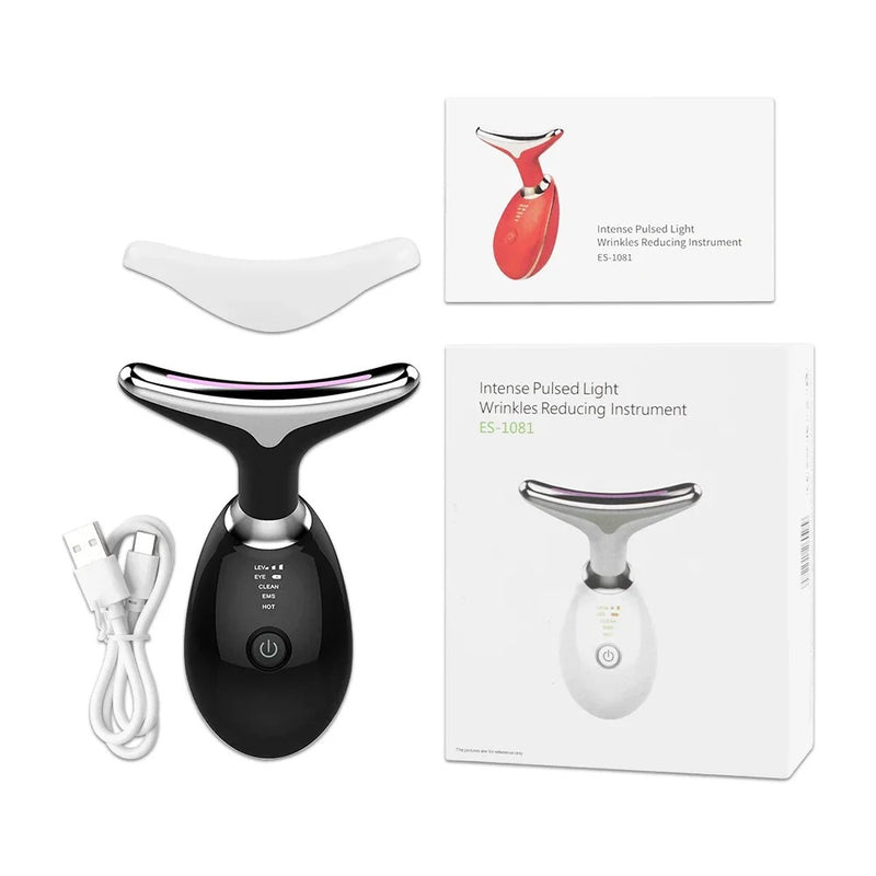 Face Neck Lift Beauty Device EMS Facial Massager LED